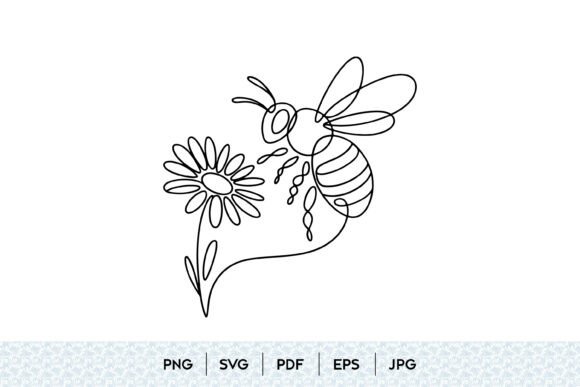 Bee and Flower One Line SVG Review for Embroidery