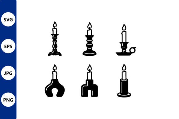 Candle Icons Line Art: Graphics and Illustrations