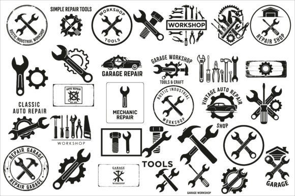 Classic Garage Workshop Sign Design: A Bold Graphic for Craft & DIY Bloggers