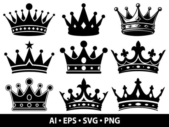 Crown Vector SVG Bundle: Graphics & Illustrations
