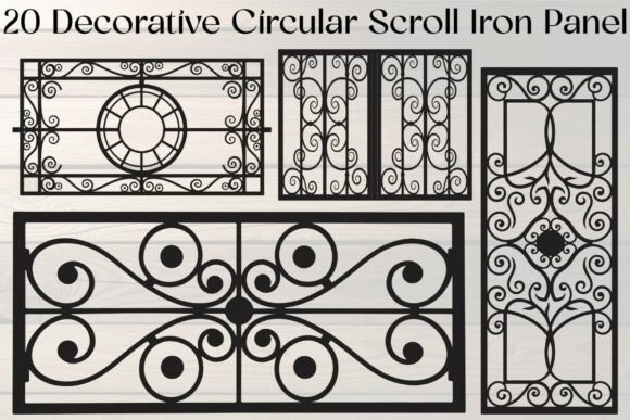 Decorative Circular Scroll Iron Panel Graphics for Crafts & Digital Product Sellers