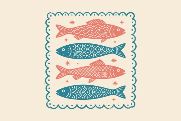 Decorative Fish Sea Life SVG for Graphics and Crafts
