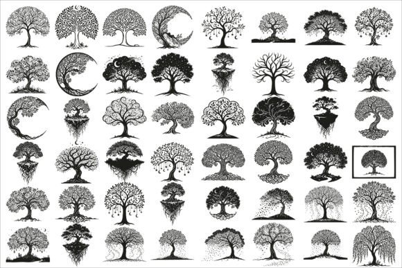 Elegant Dream Tree Silhouette Design for Graphics & Crafts Projects