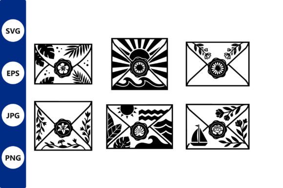 Envelope Icon Set in Floral Wax Seal Graphics Review