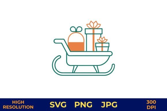Holiday Sled with Gifts Vector Design Review
