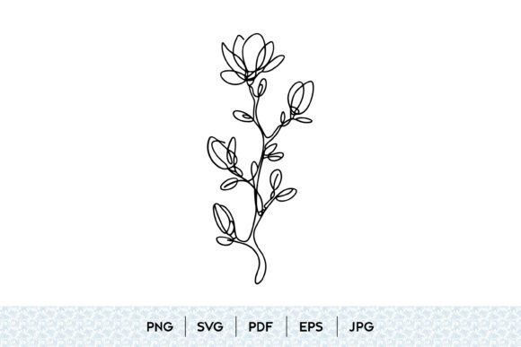 Magnolia Branch One Line Art: Graphics & Illustrations Review