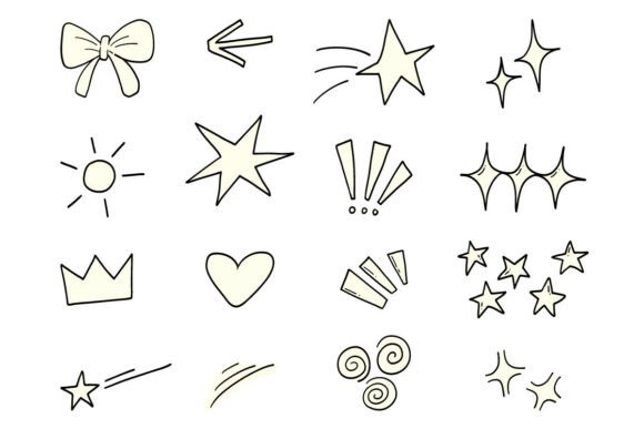 Minimal Cute Doodle Elements Bundle: Graphics & Illustrations