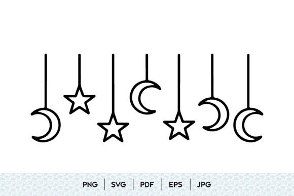 Moon and Star Hanging SVG Graphics Review