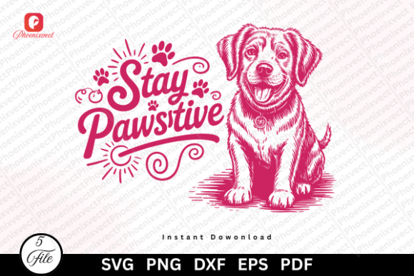 Puppy Quote Dog Lover Stay Pawsitive SVG Review