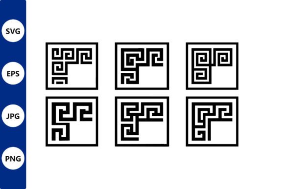 Six Greek Key Tile Pattern Set Graphics Review