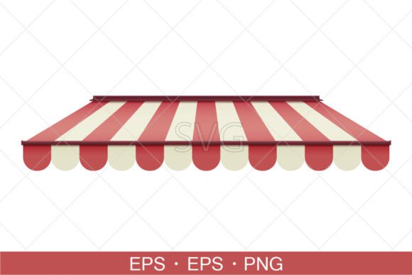 Striped Shop Canopy Graphics & Illustrations