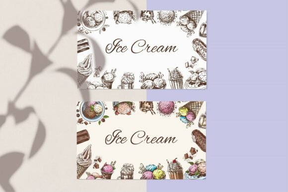 Vintage Ice Cream Frames: Graphics & Illustrations