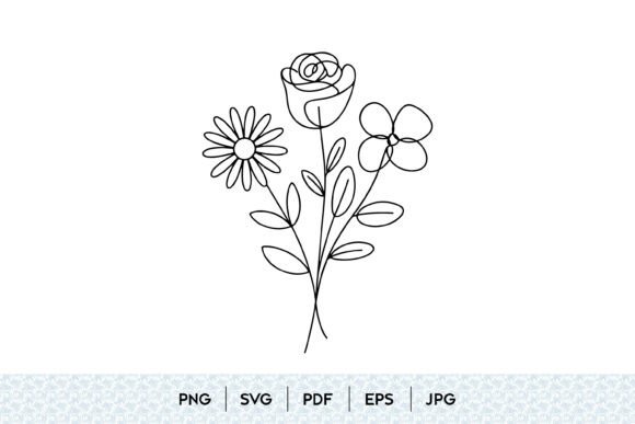 Wildflower Bouquet Line Art SVG Review